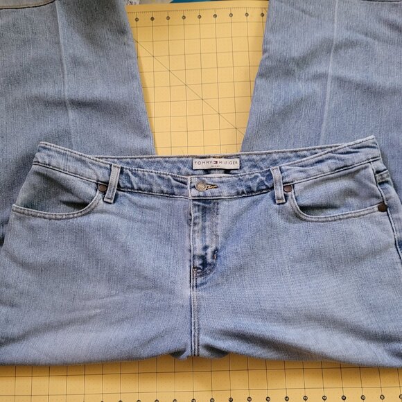 Vintage Tommy Hilfiger Hipster Blue Jean Capris Misses 18 - Picture 2 of 10